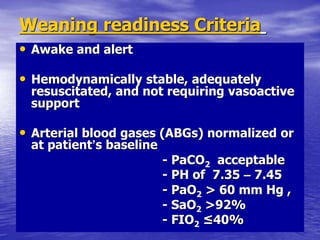 Wean Fio2 MECHANICAL VENTILATION.ppt