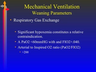 Mechanical Ventilation Weaning From Mechanical Ventilation | PPT