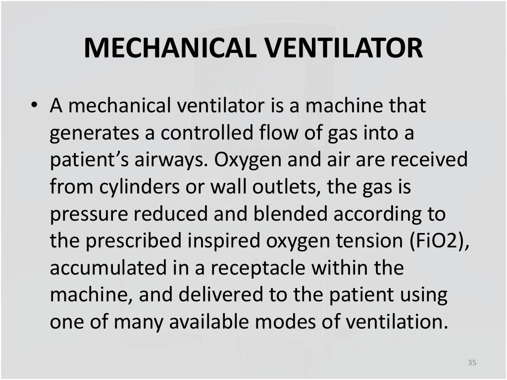 Mechanical ventilation ppt