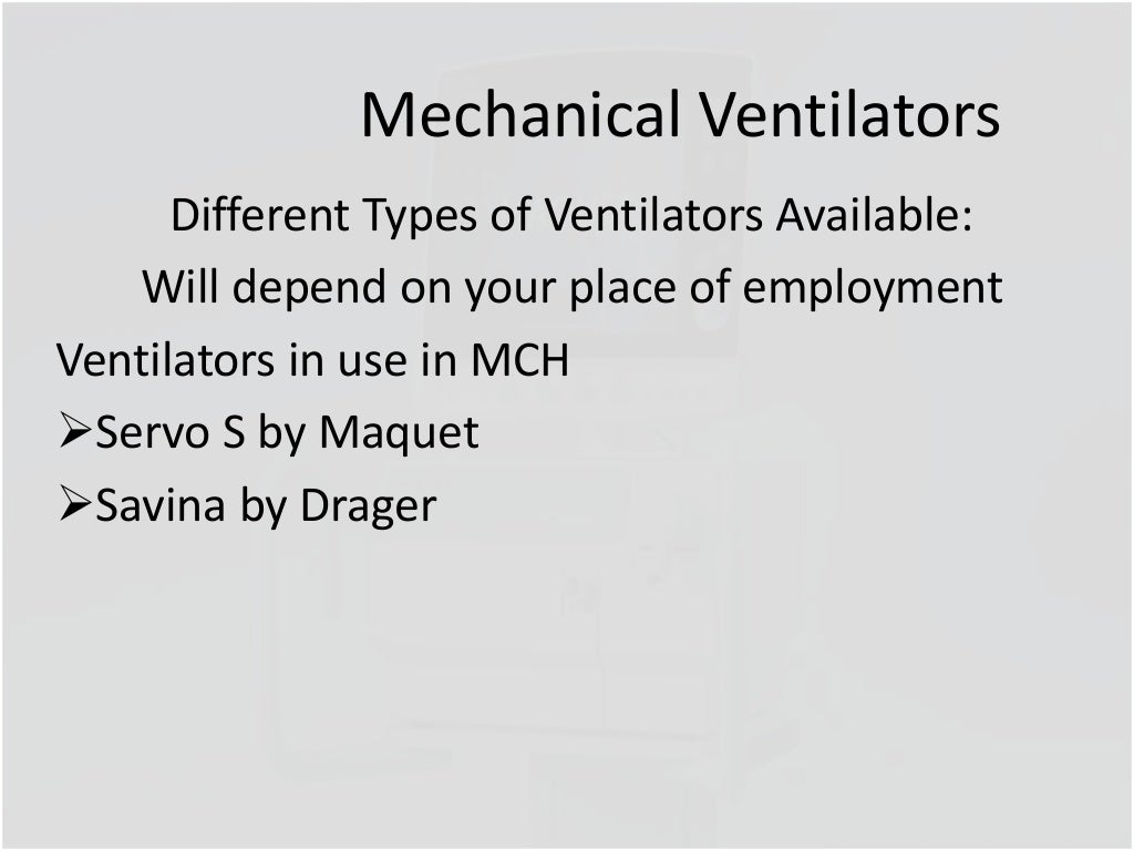 Mechanical ventilation ppt