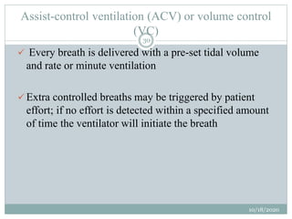Mechanical ventilatory support | PPTX