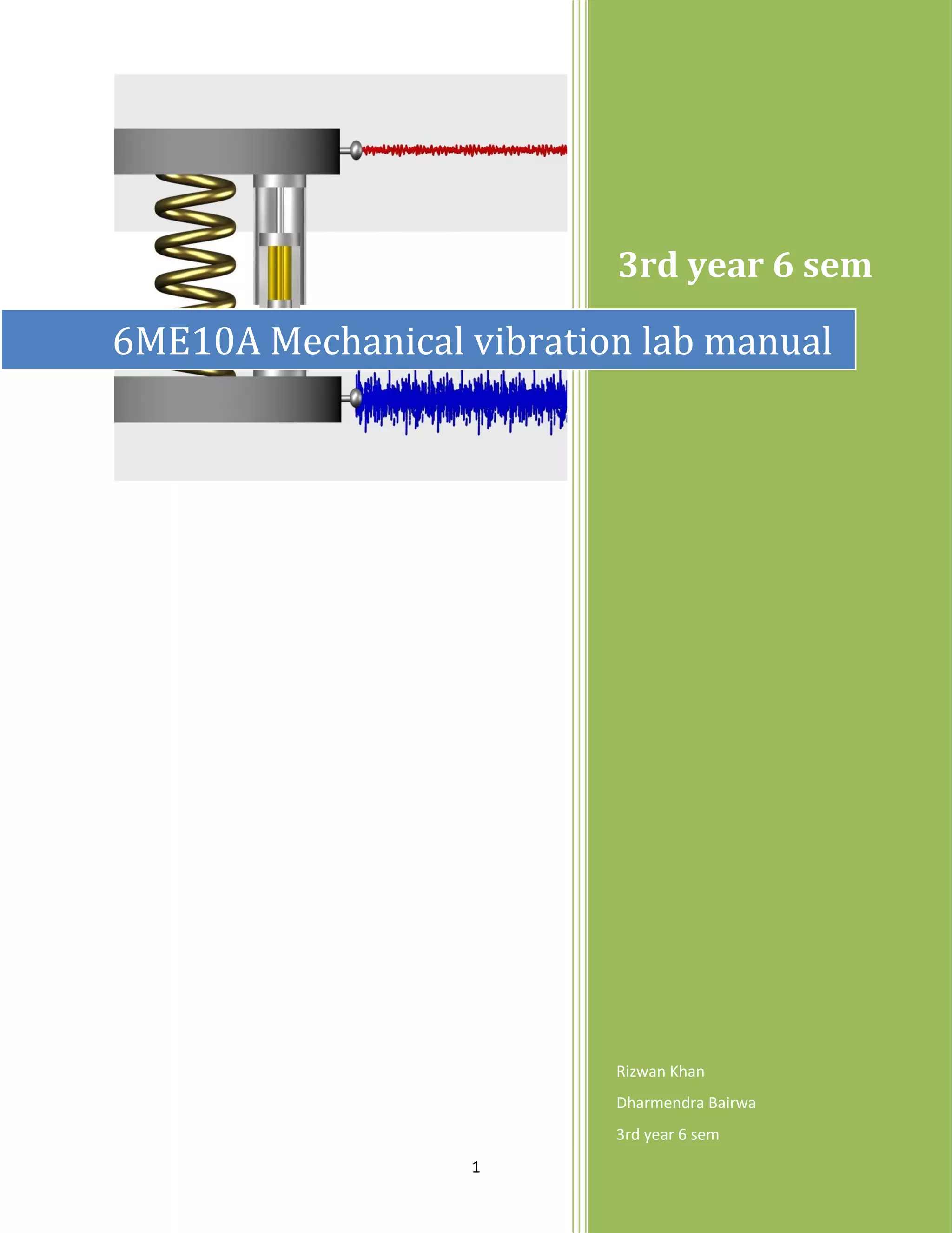 Mechanical vibration lab_manual | PDF