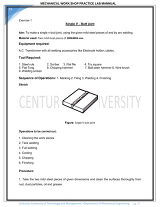 Mechanical workshop practice 2 by sudarshan.bollapu | PDF