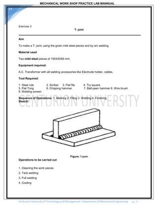 Mechanical workshop practice 2 by sudarshan.bollapu | PDF