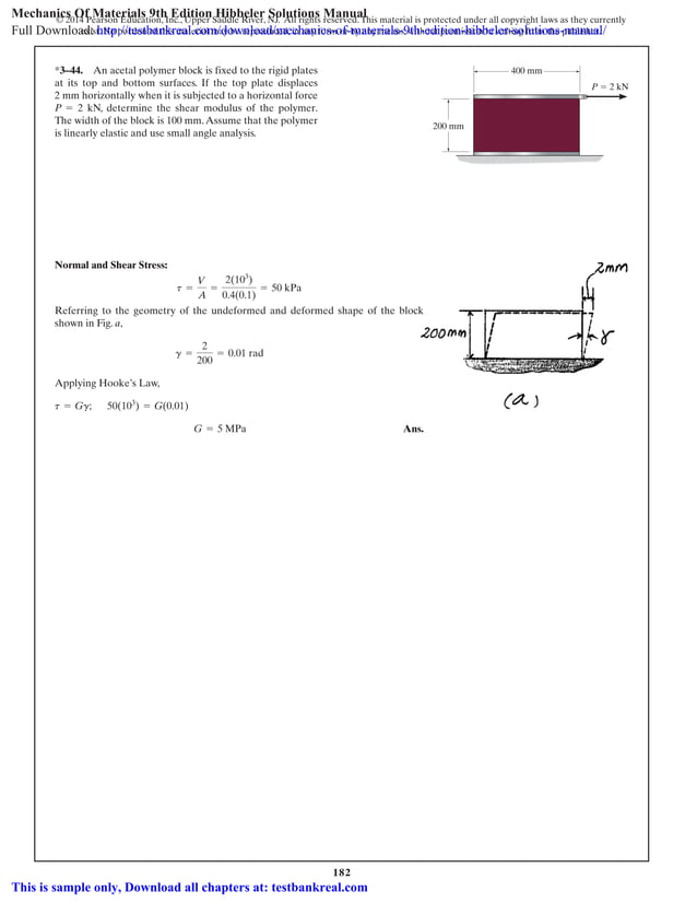 Mechanics Of Materials 9th Edition Hibbeler Solutions Manual Pdf