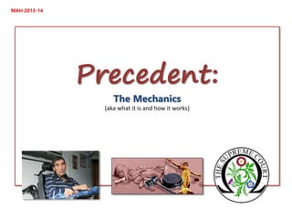 MAH 2013-14

Precedent:
The Mechanics

(aka what it is and how it works)

 