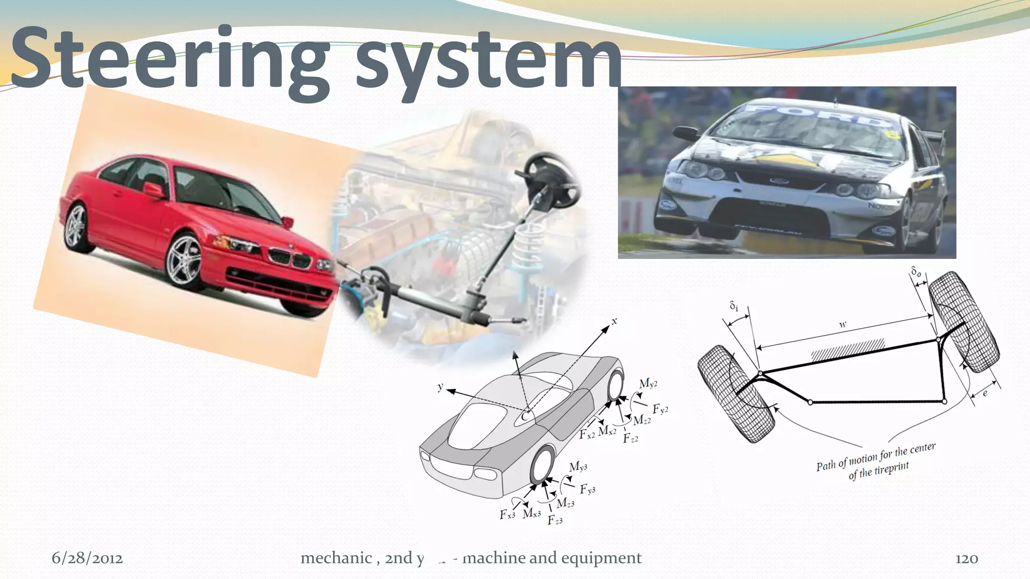 Steering system




 6/28/2012   mechanic , 2nd year - machine and equipment   120
 