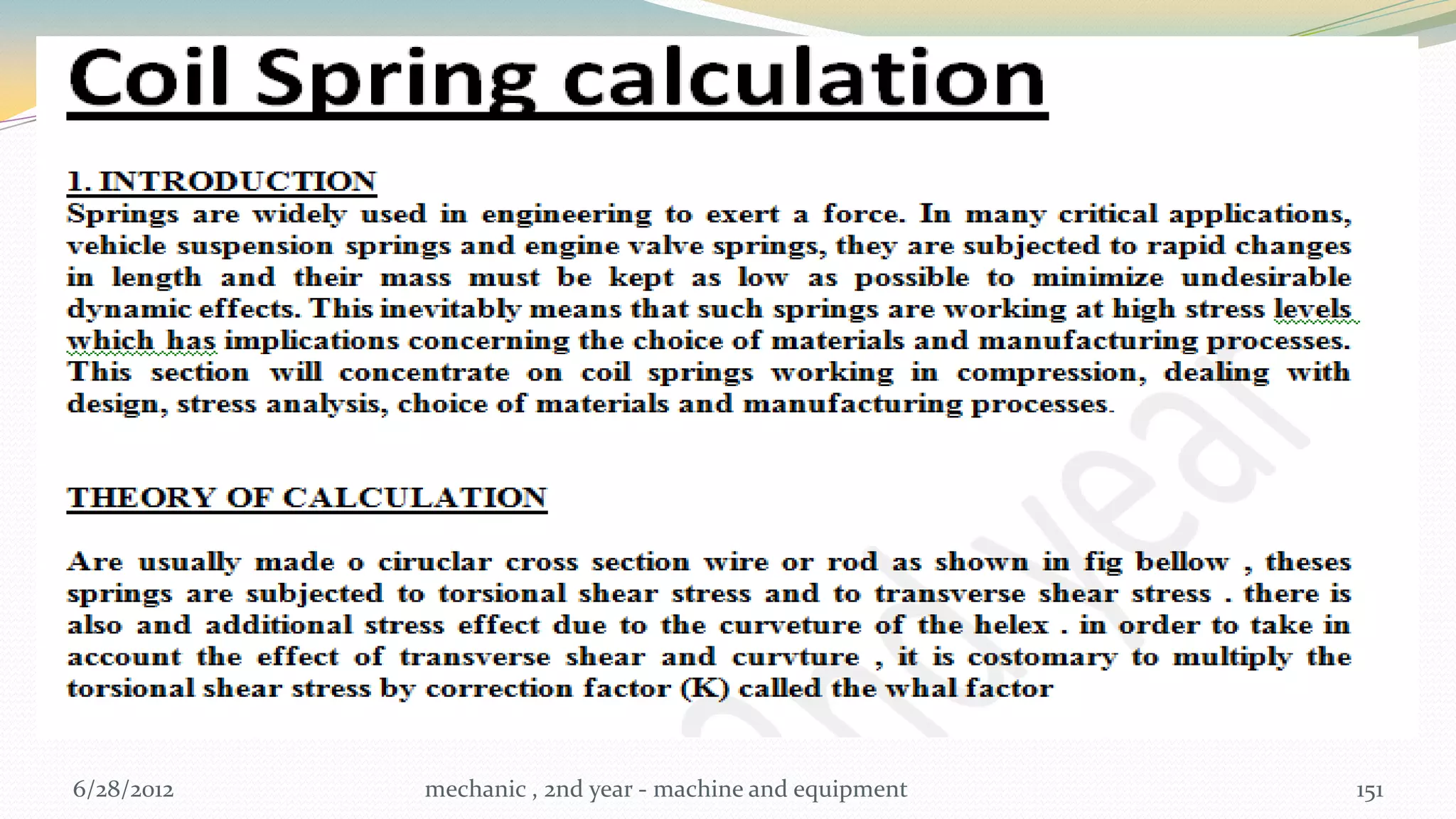 6/28/2012   mechanic , 2nd year - machine and equipment   151
 