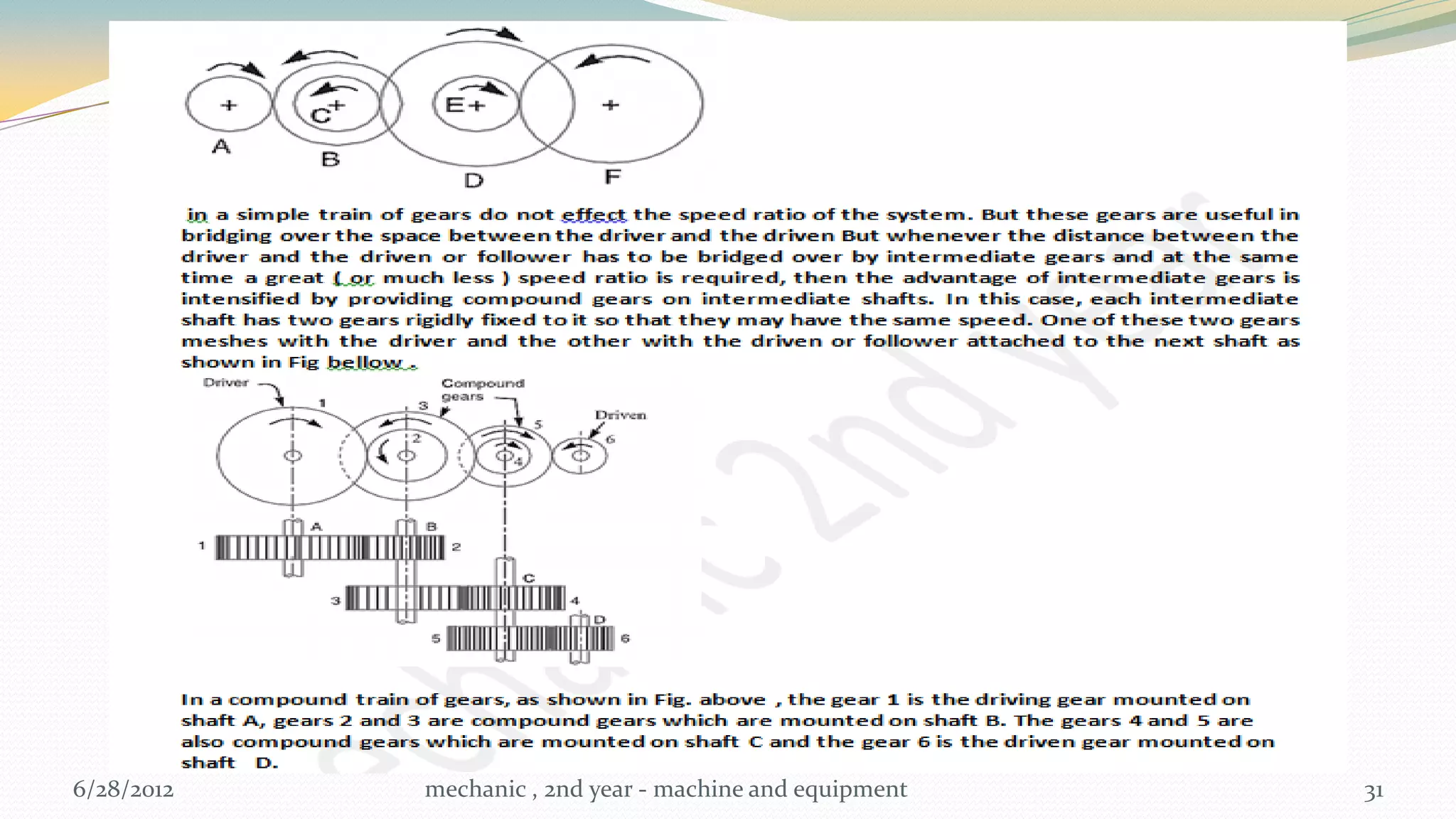 6/28/2012   mechanic , 2nd year - machine and equipment   31
 