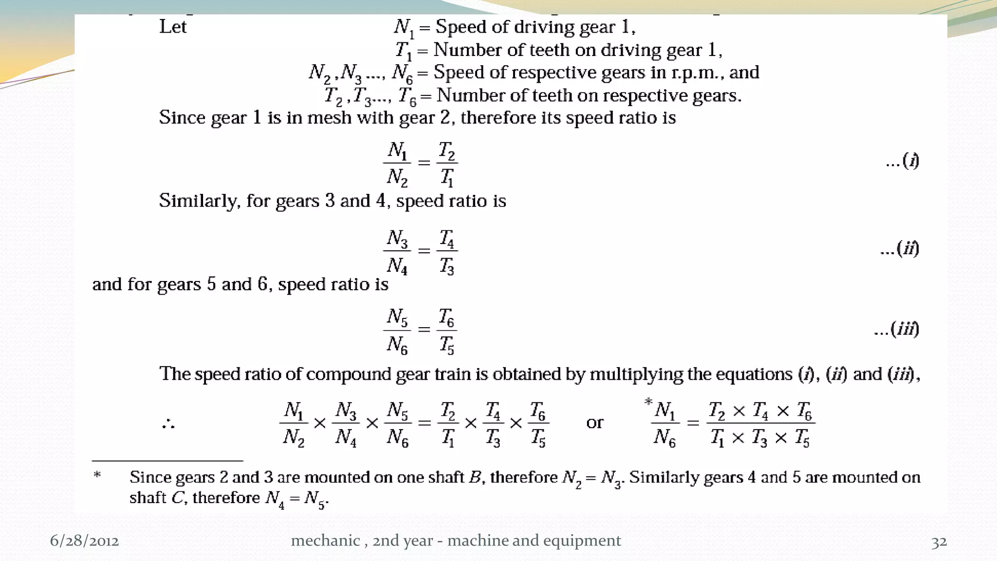 6/28/2012   mechanic , 2nd year - machine and equipment   32
 