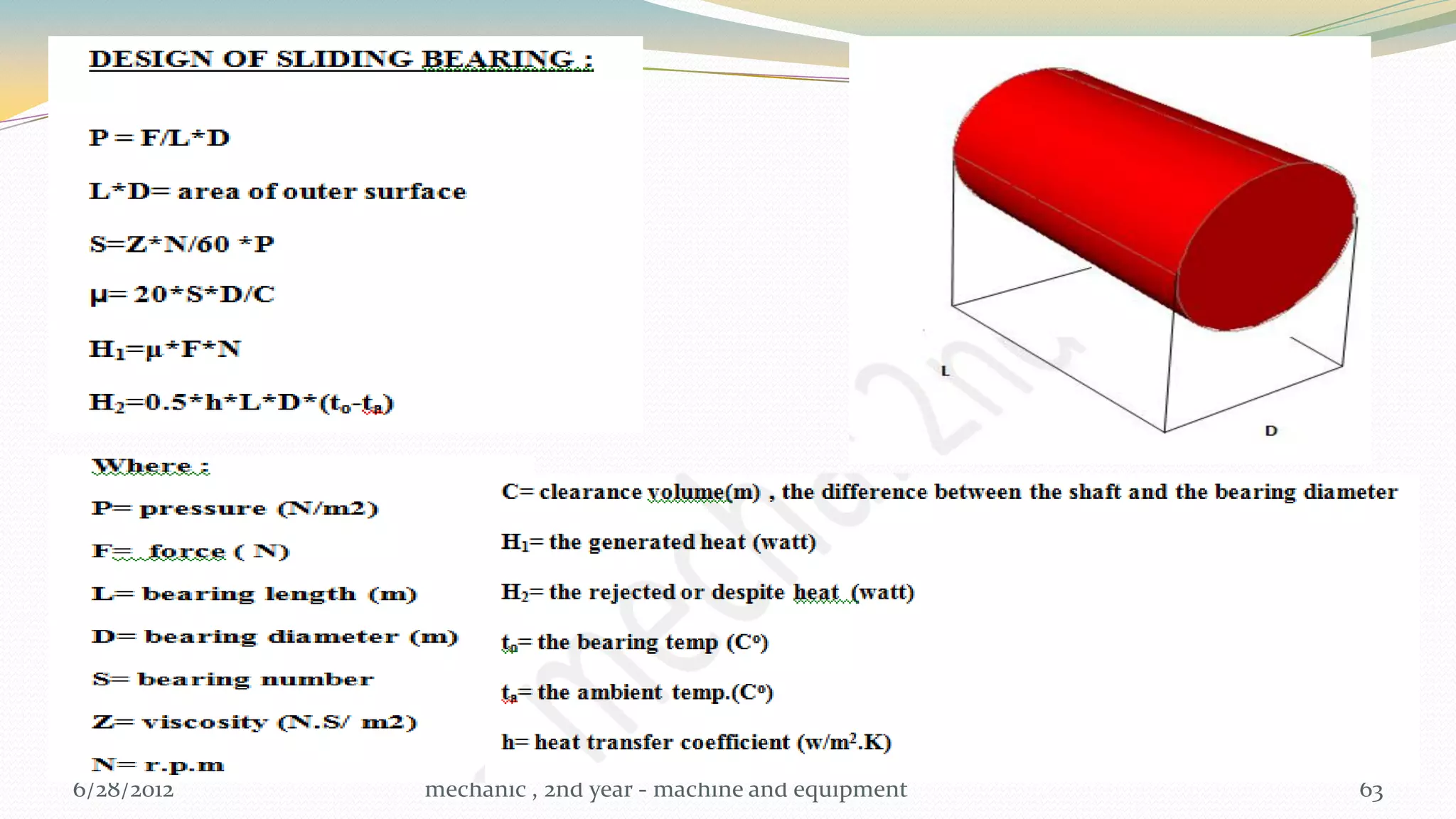 6/28/2012   mechanic , 2nd year - machine and equipment   63
 