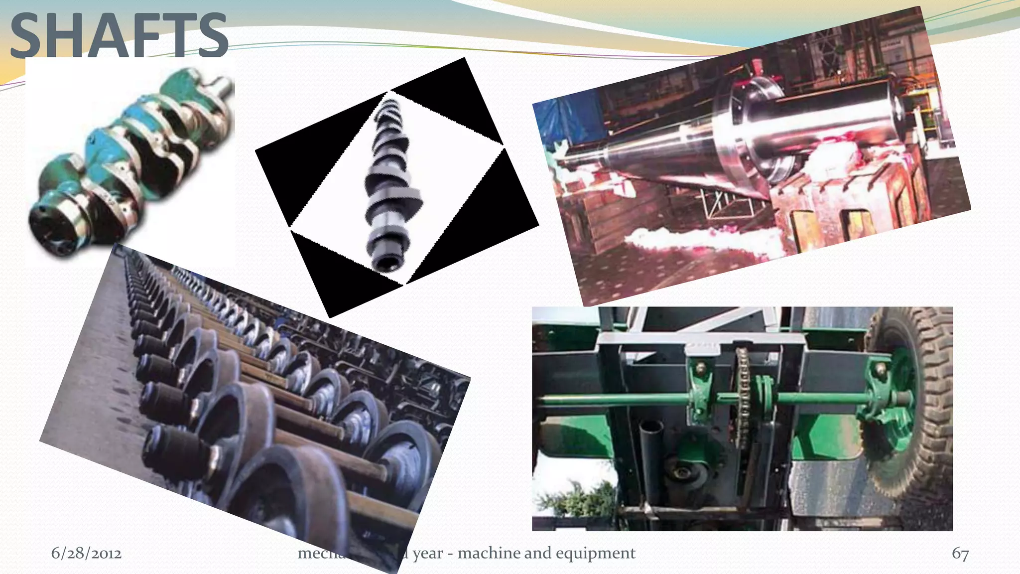 SHAFTS




 6/28/2012   mechanic , 2nd year - machine and equipment   67
 