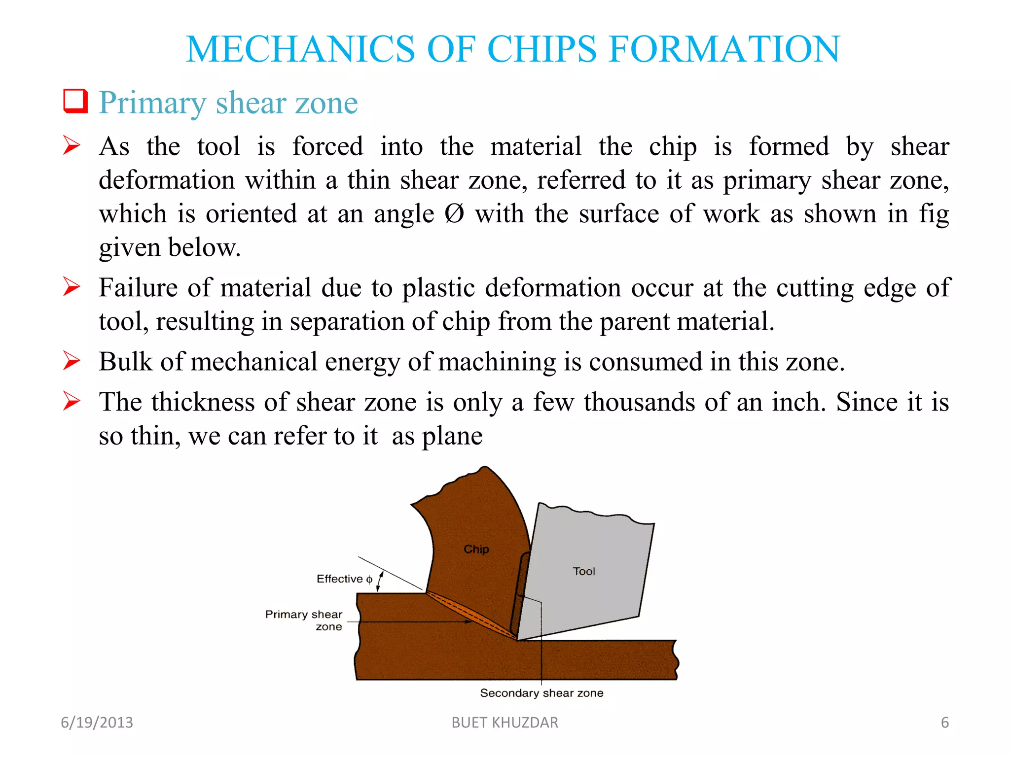 Mechanics of chips formation | PPTX