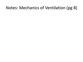 Notes: Mechanics of Ventilation (pg 8)
 