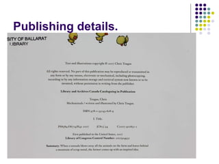 Publishing details. 