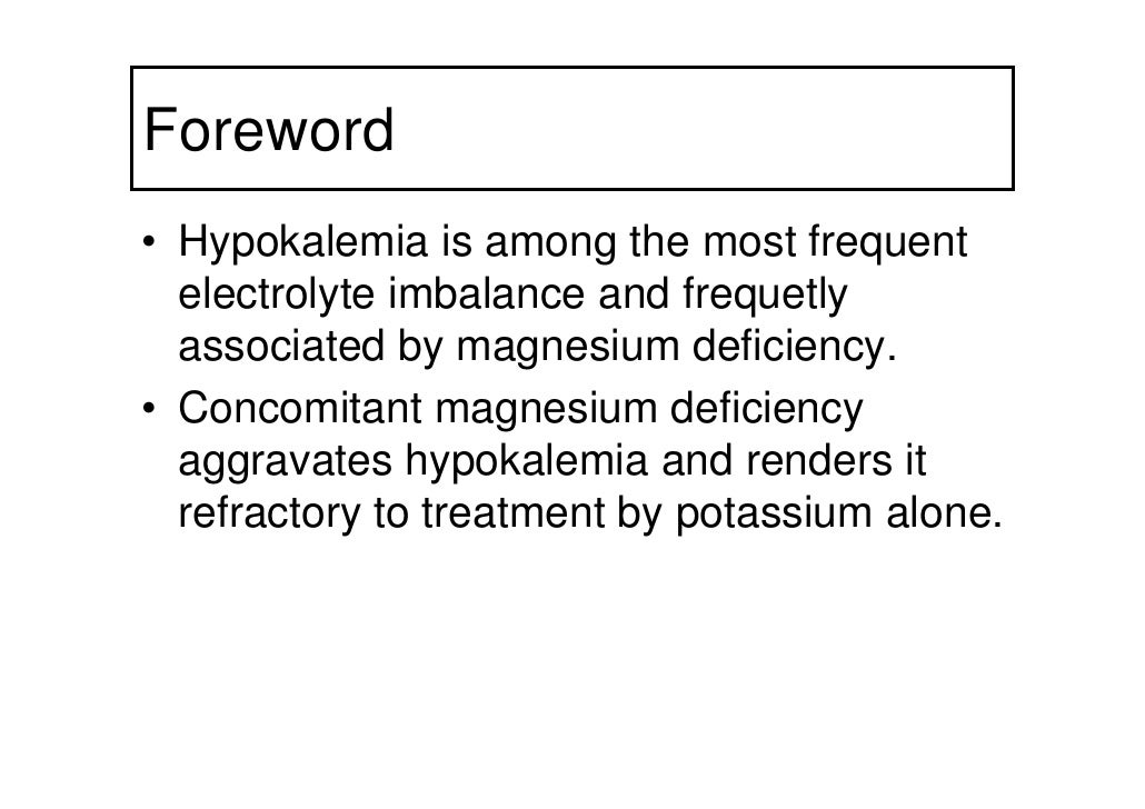 Mechanism Of Hypokalemia In Magnesium Deficiency