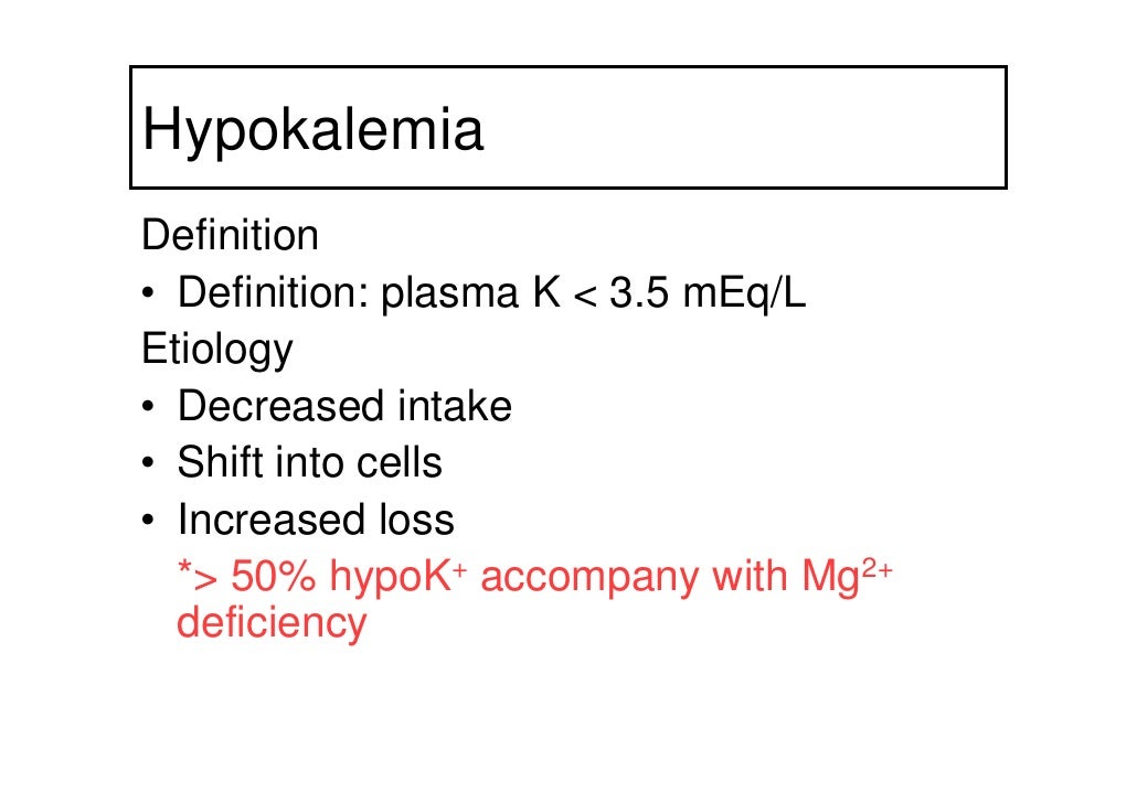 Mechanism Of Hypokalemia In Magnesium Deficiency