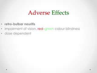 Anti Tubercular Drugs - Mechanism of Action and Adverse effects | PPTX