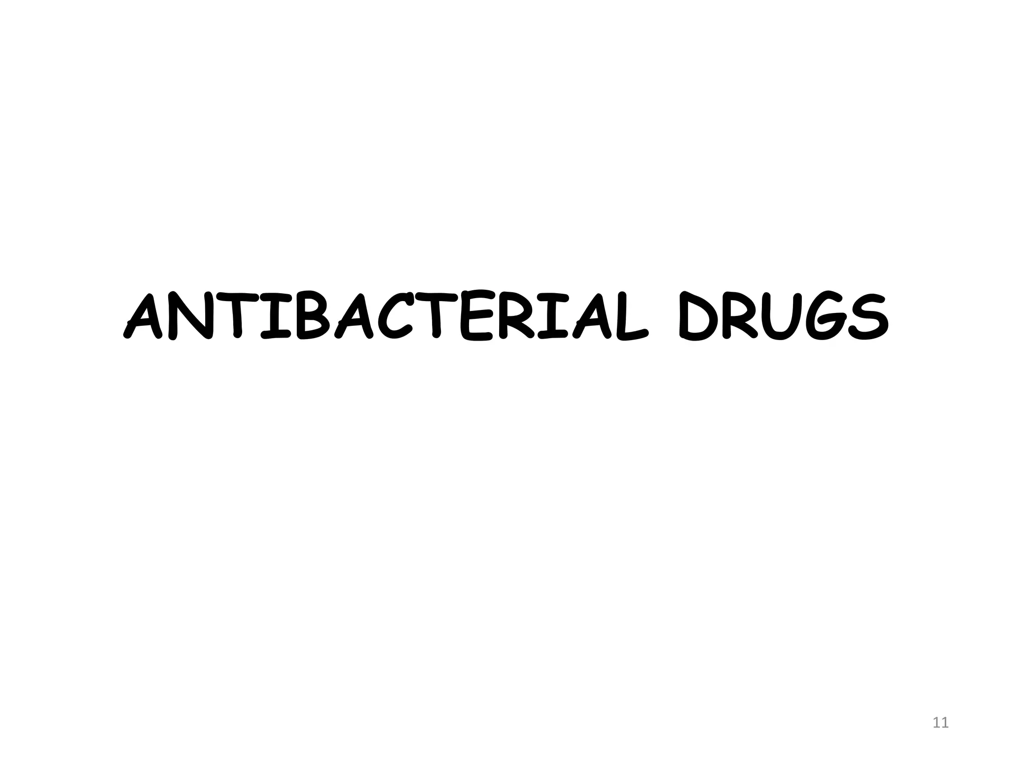 ANTIBACTERIAL DRUGS
11
 