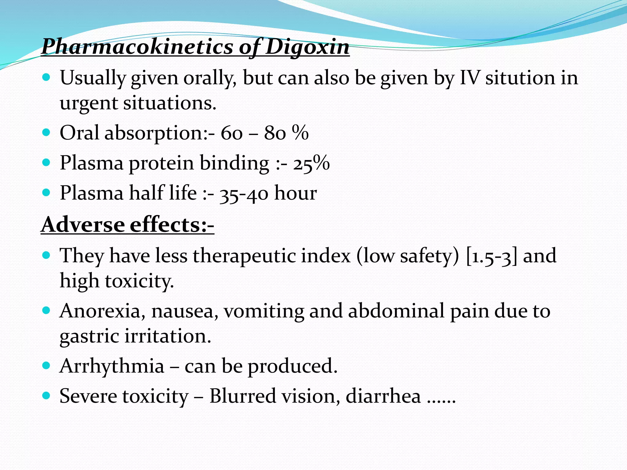 Mechanism of action of digoxin in congestive heart failure ppt