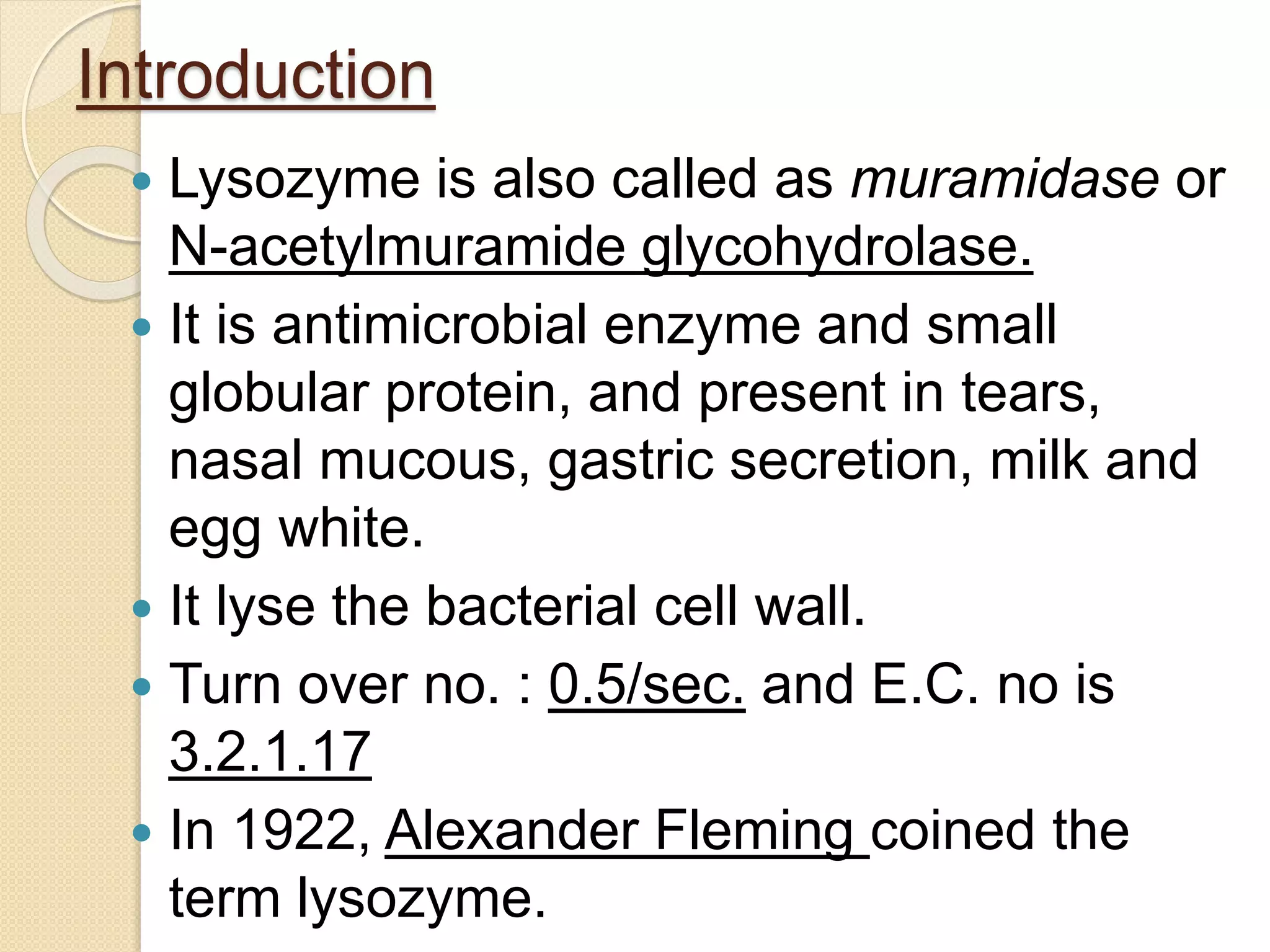 Mechanism of action of lysozyme | PPTX