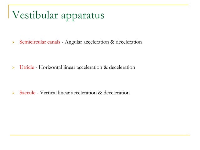 Mechanism of balance & vestibular function test Dr Utkal Mishra | PPSX ...