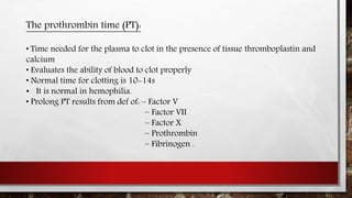 Prothrombin Normal Mechanism of blood clotting and blood dyscrasias | PPTX