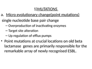 Point Mutation Resistance MECHANISM OF DRUG RESISTANCE IN GRAM POSITIVE SEMINAR DR IQBAL.pptx