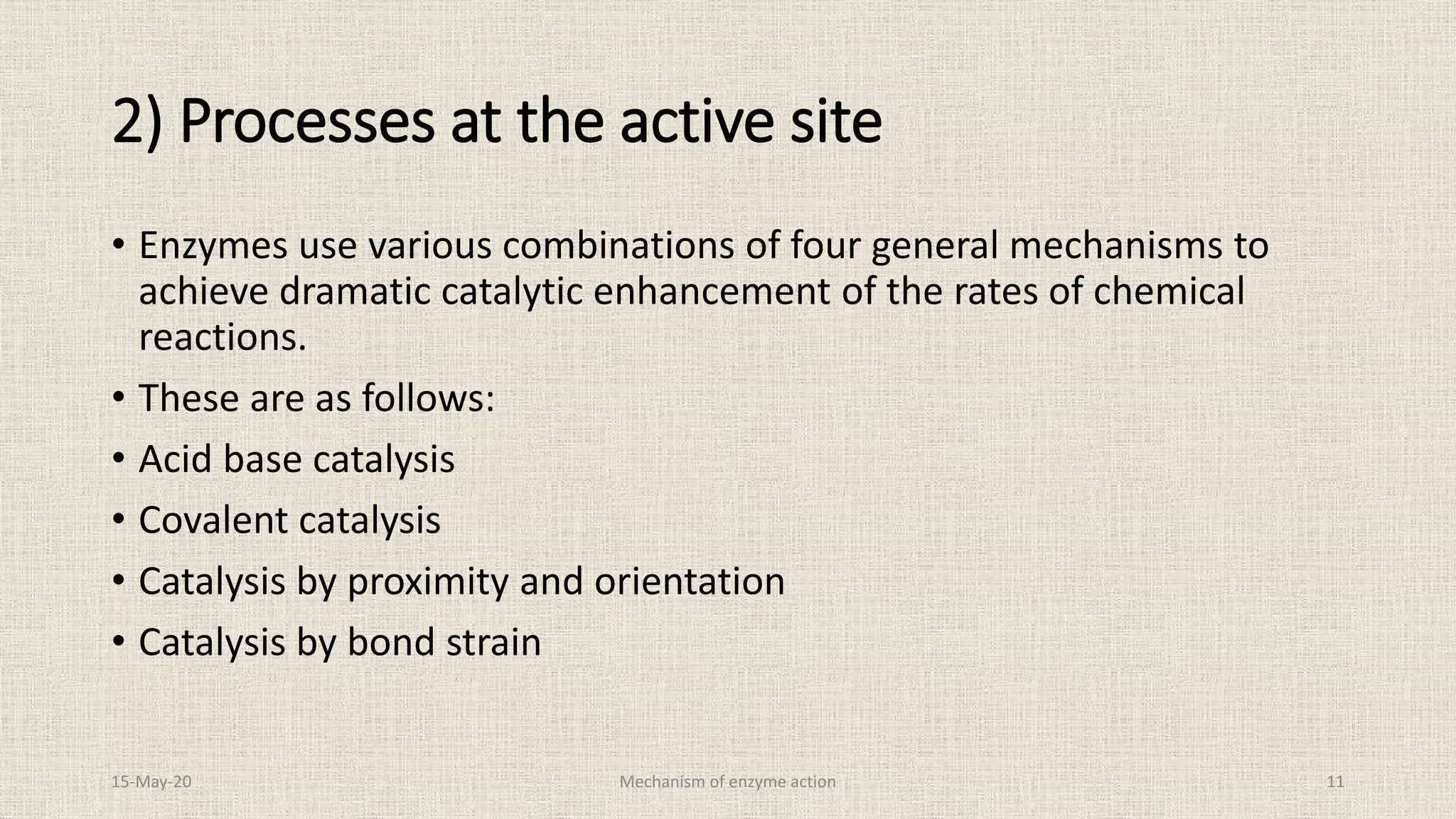 Mechanism of enzyme action | PDF