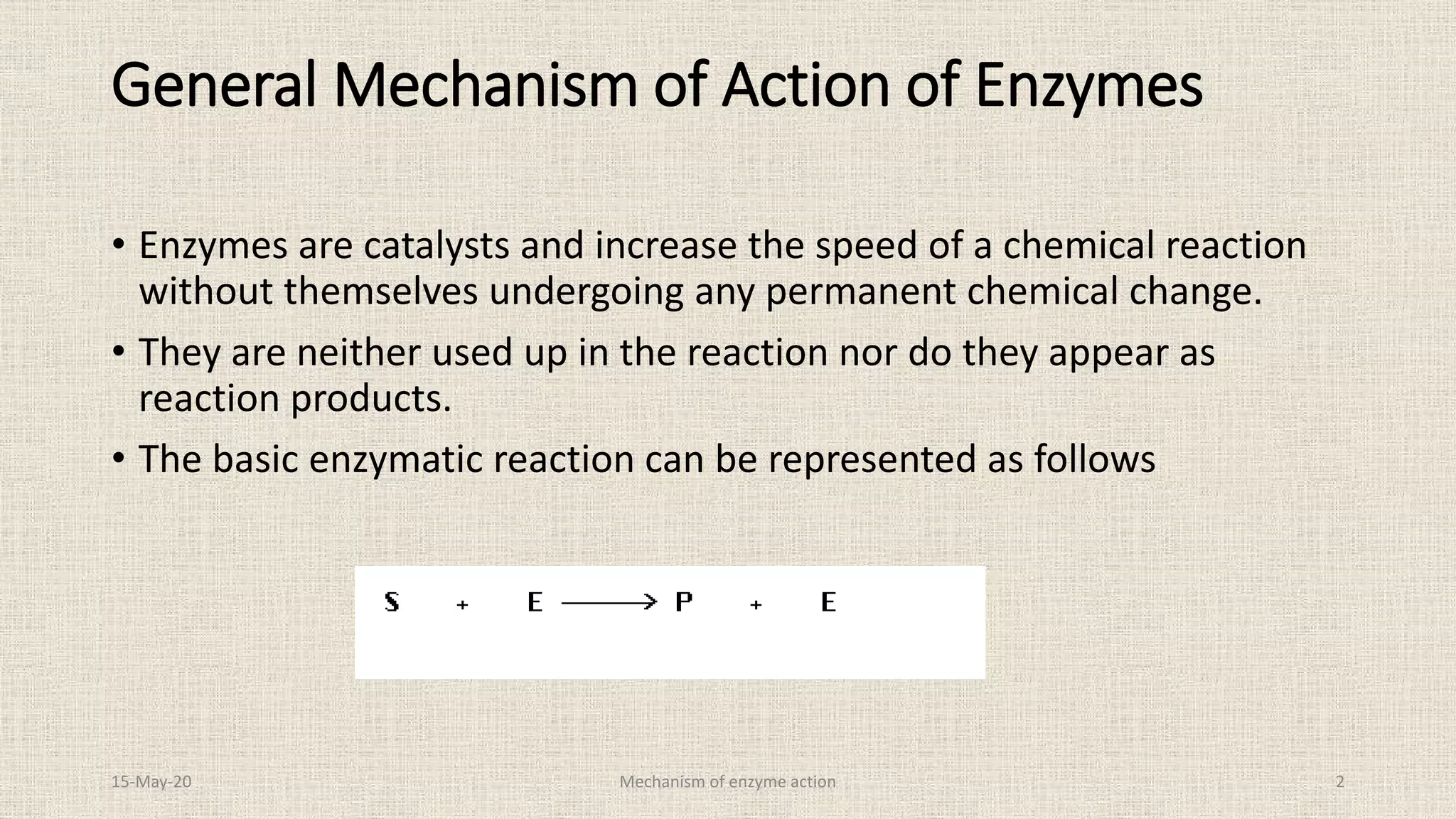 Mechanism of enzyme action | PDF