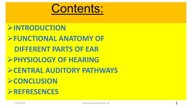 Mechanism of Hearing (presentation) | PPTX | Digital Audio | Computer ...
