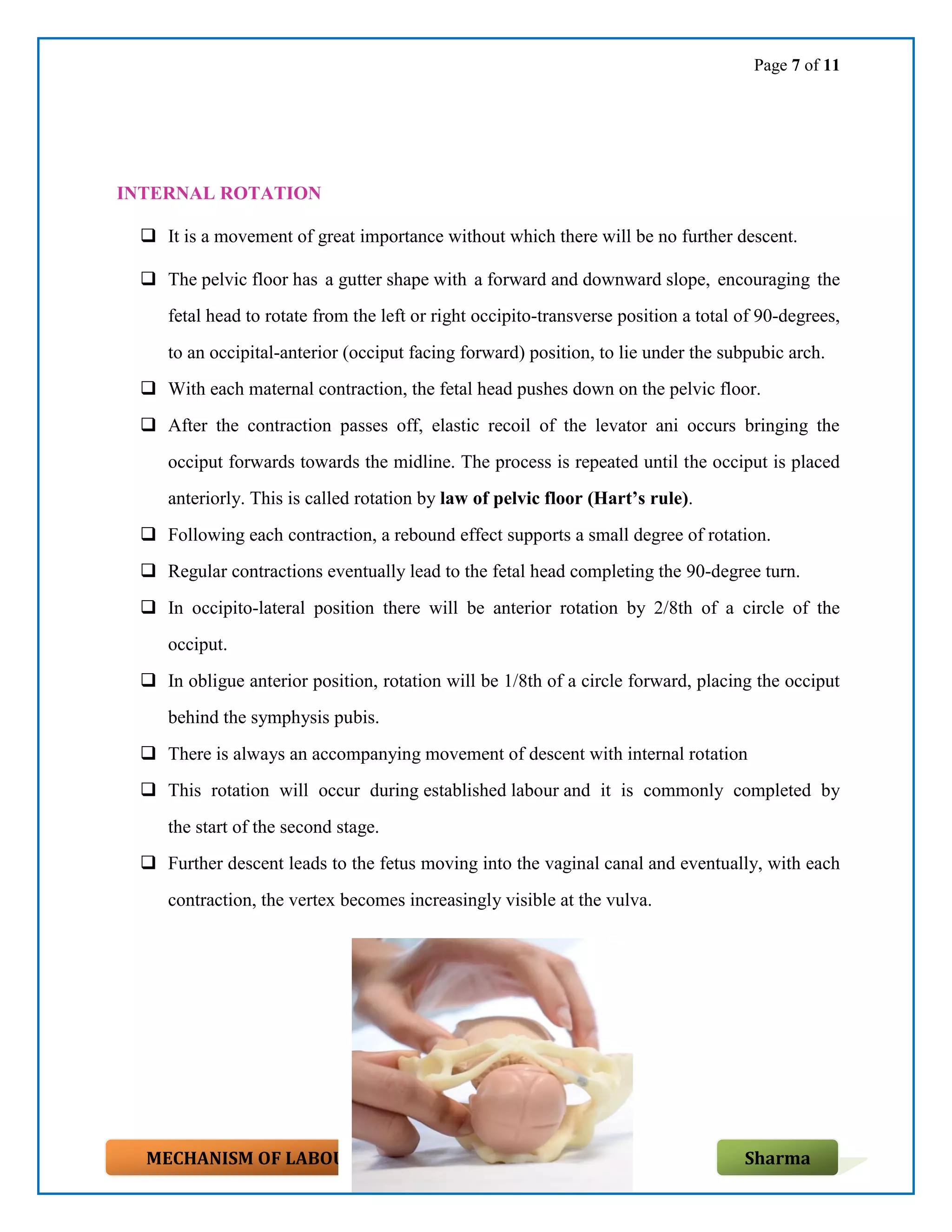 Mechanism of labour | PDF