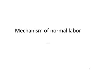 Mechanism of normal labor
Dr ERMIAS
1
 