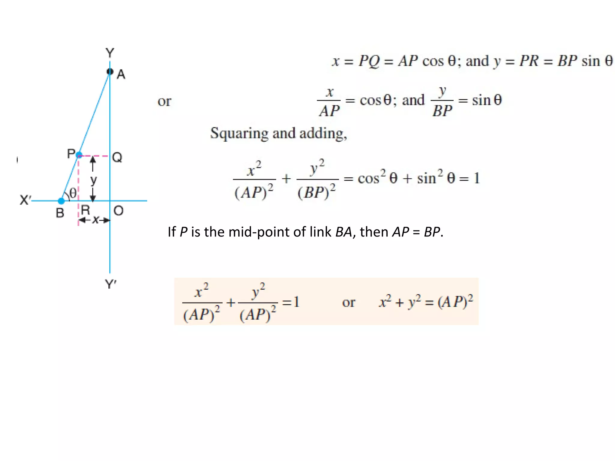 If P is the mid-point of link BA, then AP = BP.
 