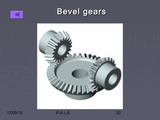 17/05/15 P.A.L.E. 20
Bevel gearsBevel gears
 