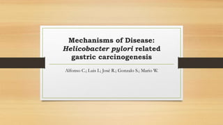 Mechanisms of Disease:
Helicobacter pylori related
gastric carcinogenesis
Alfonso C.; Luis I.; José R.; Gonzalo S.; Mario W.
 