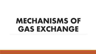 MECHANISMS OF
GAS EXCHANGE
 