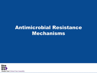 1
Antimicrobial Resistance
Mechanisms
 