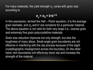 Mechanisms of strengthening in metals | PPTX