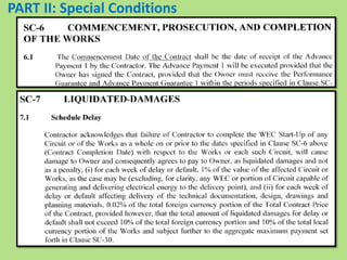 PART II: Special Conditions
 