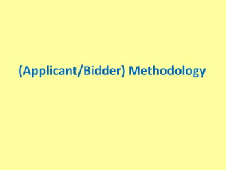 (Applicant/Bidder) Methodology
 