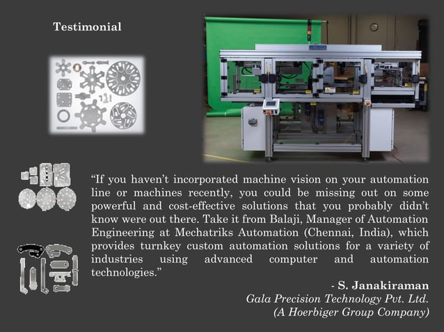 Mechatriks automation - Vision Inspection/Machine Vision System | PPT