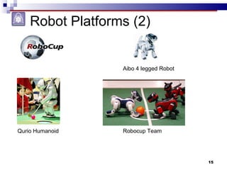 Robot Platforms (2) Aibo 4 legged Robot Robocup Team Qurio Humanoid 