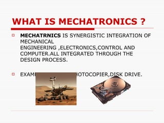 Introduction To Mechatronics PPT