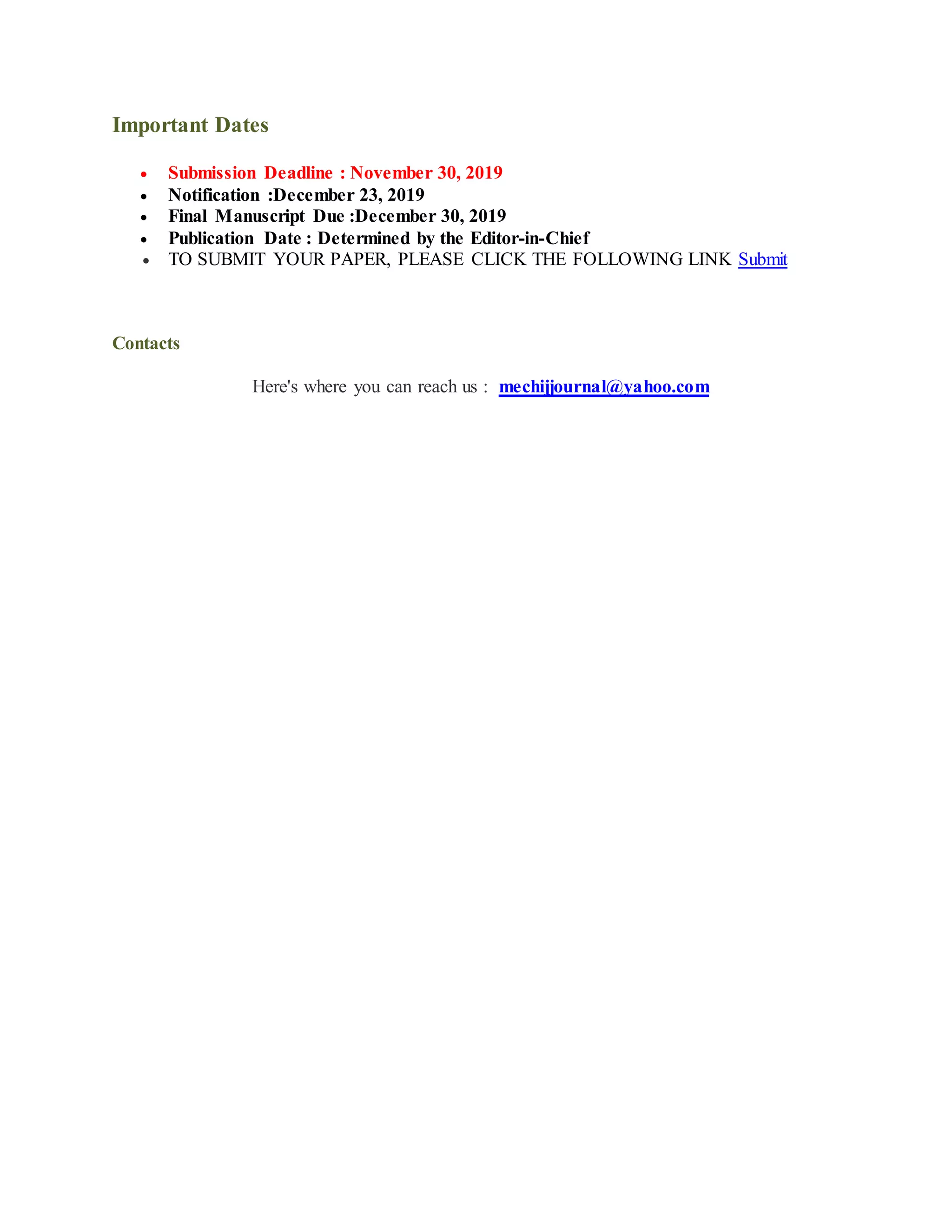 Recent Advances In Mechanical Engineering