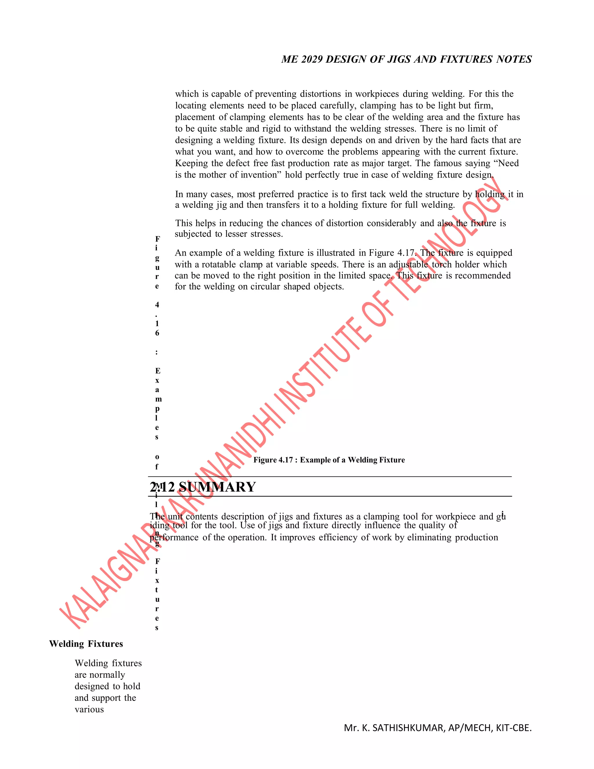 ME 2029 - DESIGN OF JIGS AND FIXTURES NOTES BY Mr.K.SATHISHKUMAR/AP ...