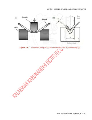 ME 2029 DESIGN OF JIGS AND FIXTURES NOTES
Mr. K. SATHISHKUMAR, AP/MECH, KIT-CBE.
 