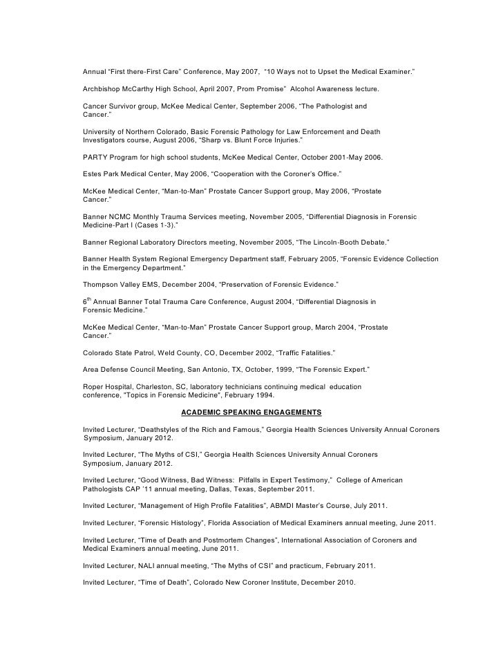 Cv Of Dr Stephen J Cina Cook County Medical Examiner