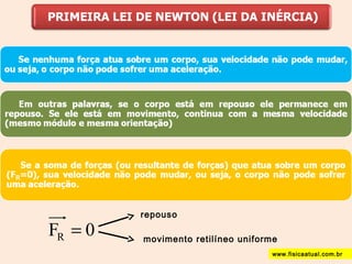 F 0 R = 
repouso 
movimento retilíneo uniforme 
www.fisicaatual.com.br 
 