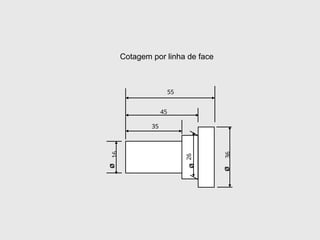 Cotagem por linha de face
45
55
35
16
26
36
Ø
Ø
Ø
 